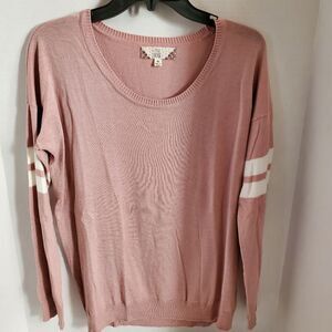 Beautiful Pink Rose pull over sweater lightweight size XL